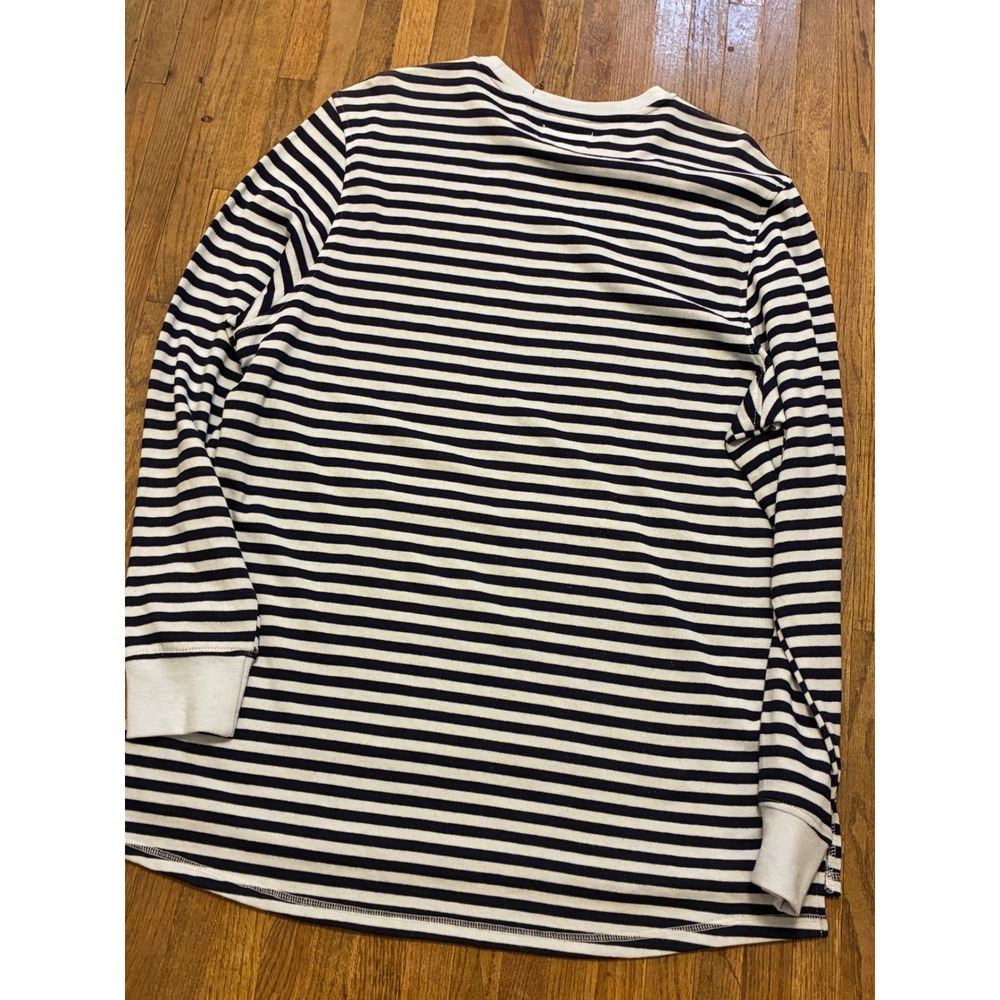 Five Four Los Angeles Mens Striped Long Sleeve Pullover Shirt Navy White NWT